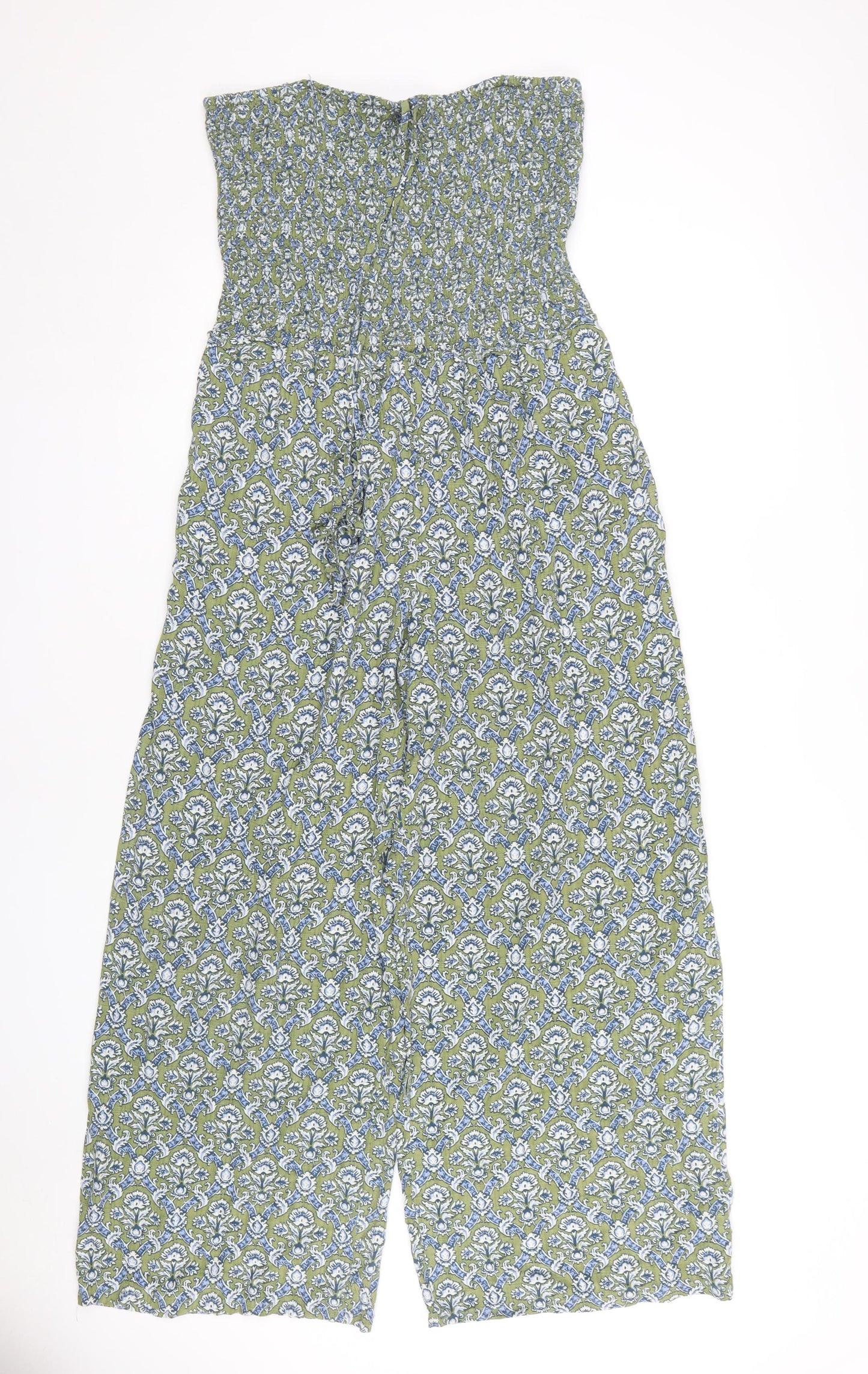 NEXT Women's Green Blue Floral Jumpsuit, Size 16