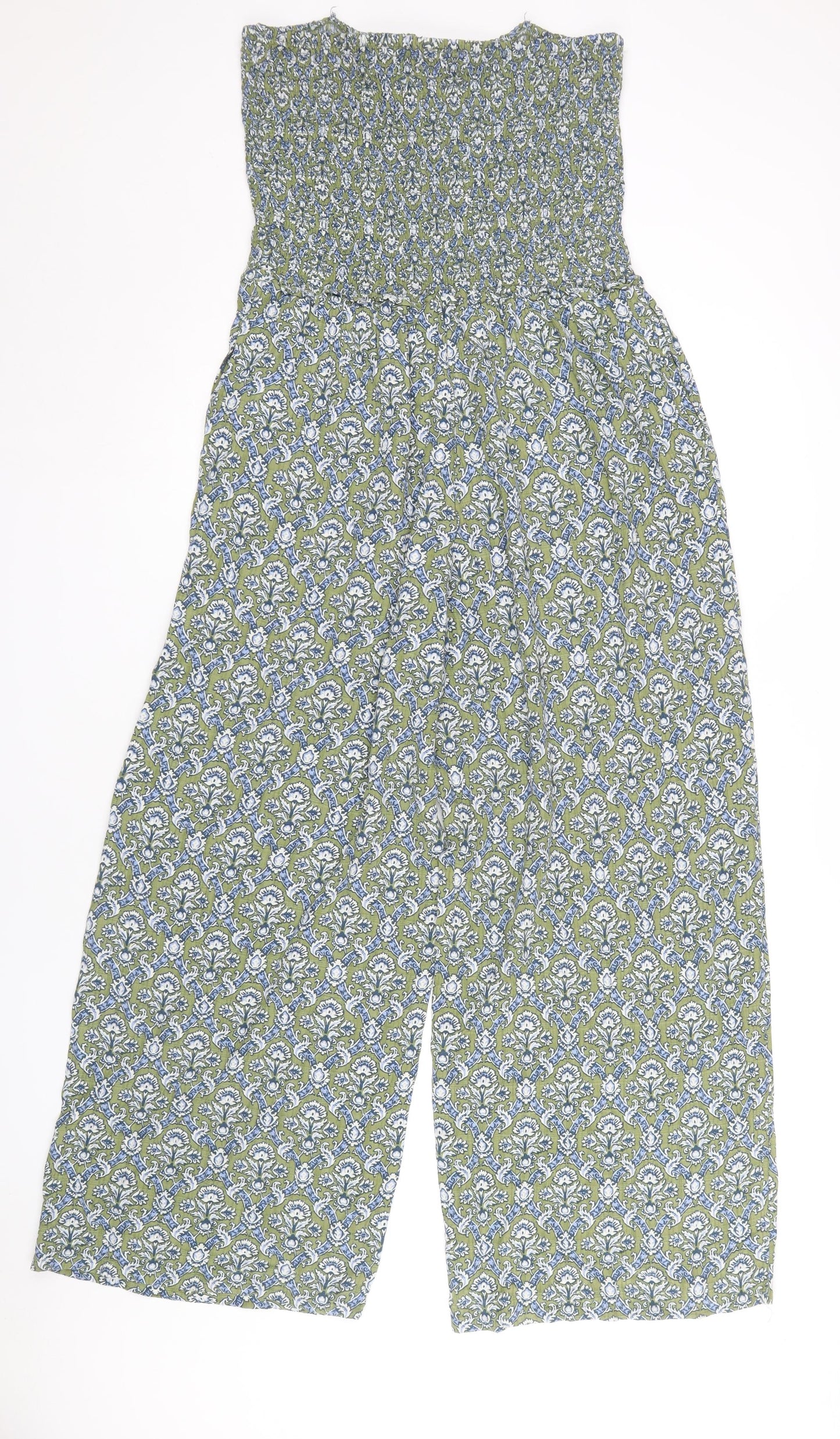 NEXT Women's Green Blue Floral Jumpsuit, Size 16