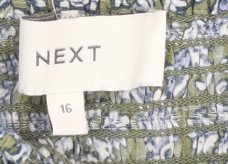 NEXT Women's Green Blue Floral Jumpsuit, Size 16