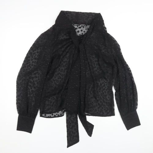 Roman Originals Women Black Polka Dot Blouse Size 14