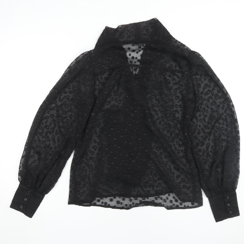 Roman Originals Women Black Polka Dot Blouse Size 14