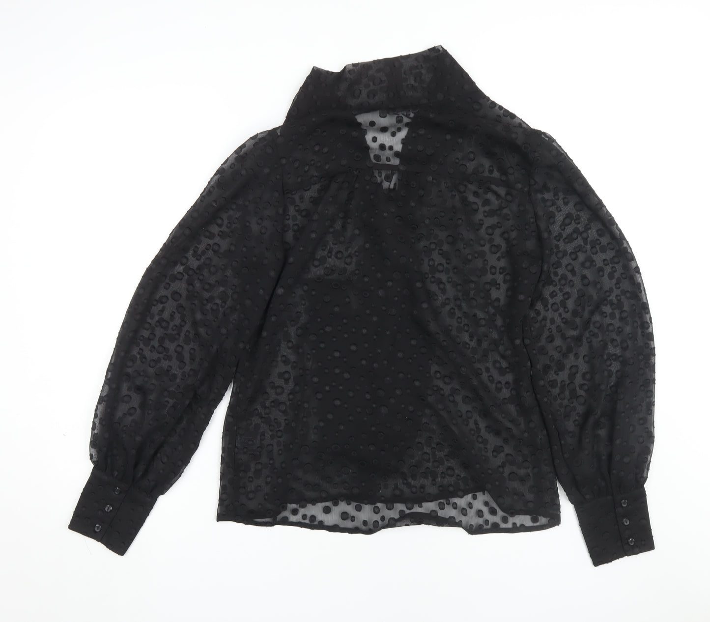 Roman Originals Women Black Polka Dot Blouse Size 14