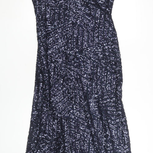 Quiz Women's Blue Sequin Long Dress Size 18