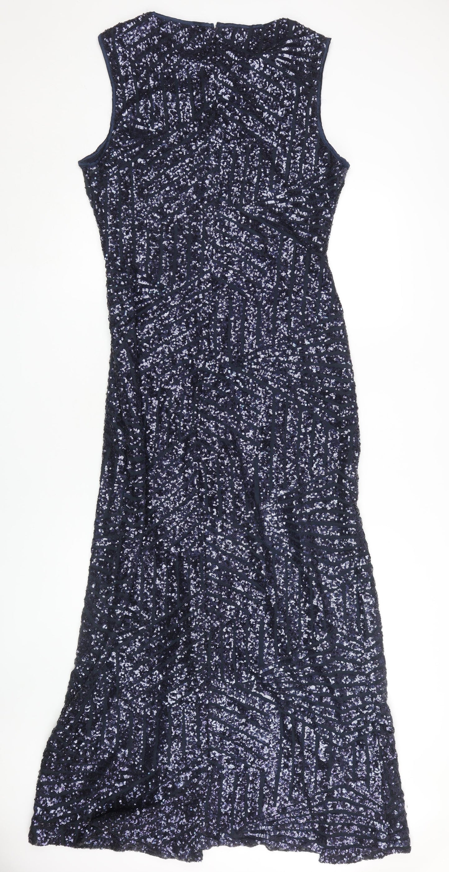 Quiz Women's Blue Sequin Long Dress Size 18
