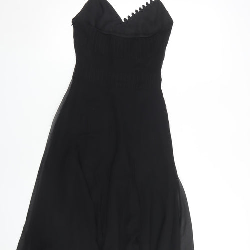 Karen Millen Women’s Black Silk A-Line Midi Dress UK 8