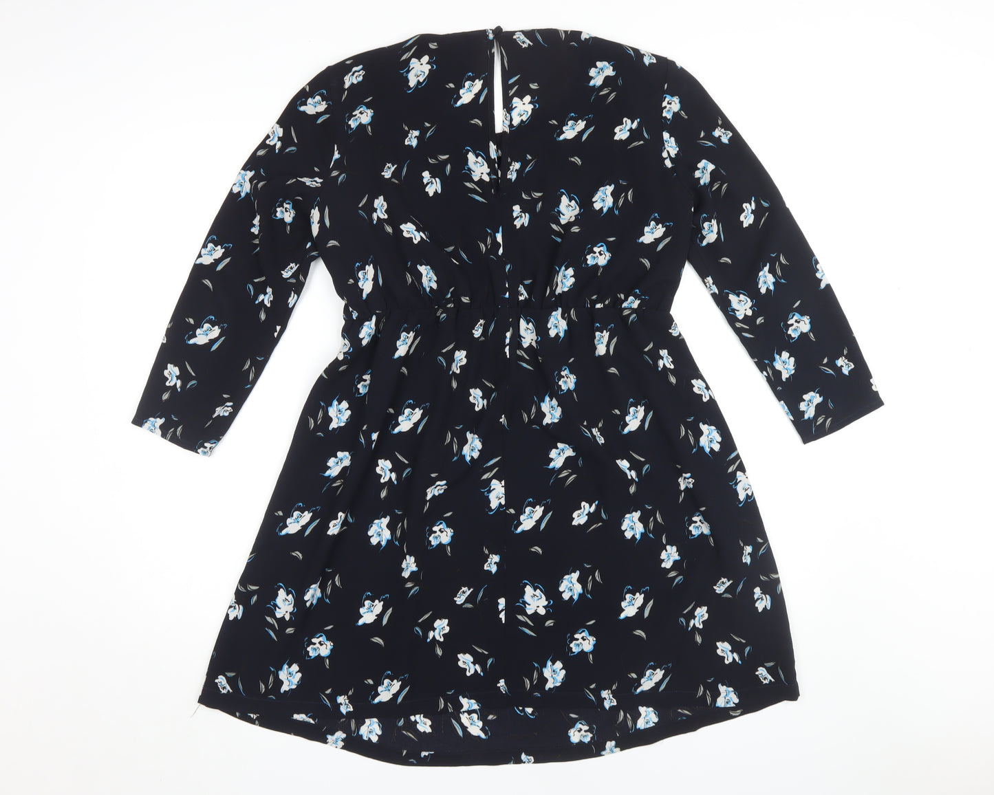 Pins & Needles Women's Black Floral Shift Dress, Size S, Long Sleeve