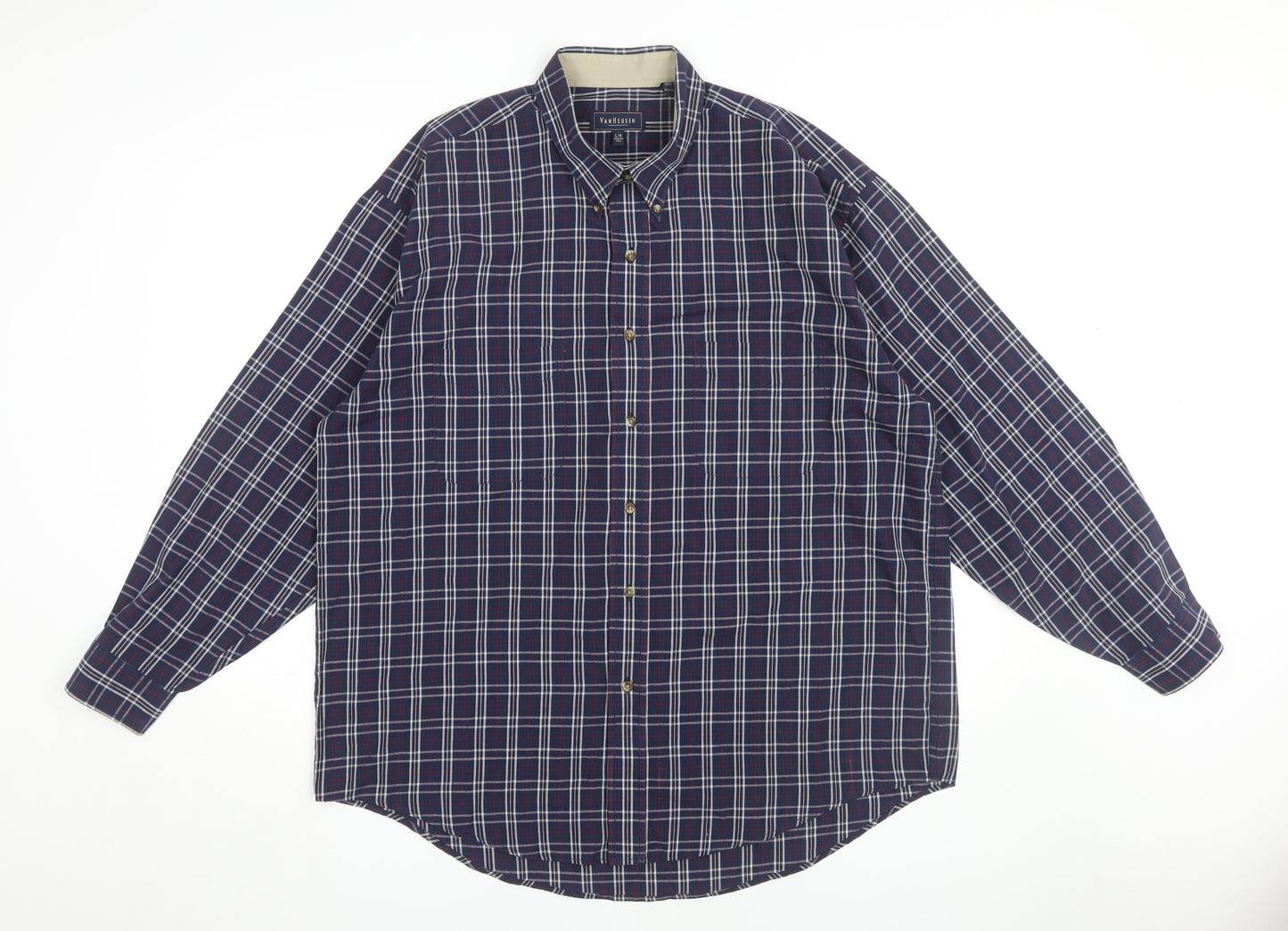 Van Heusen Men's Large Plaid Button-Up Shirt Multicoloured