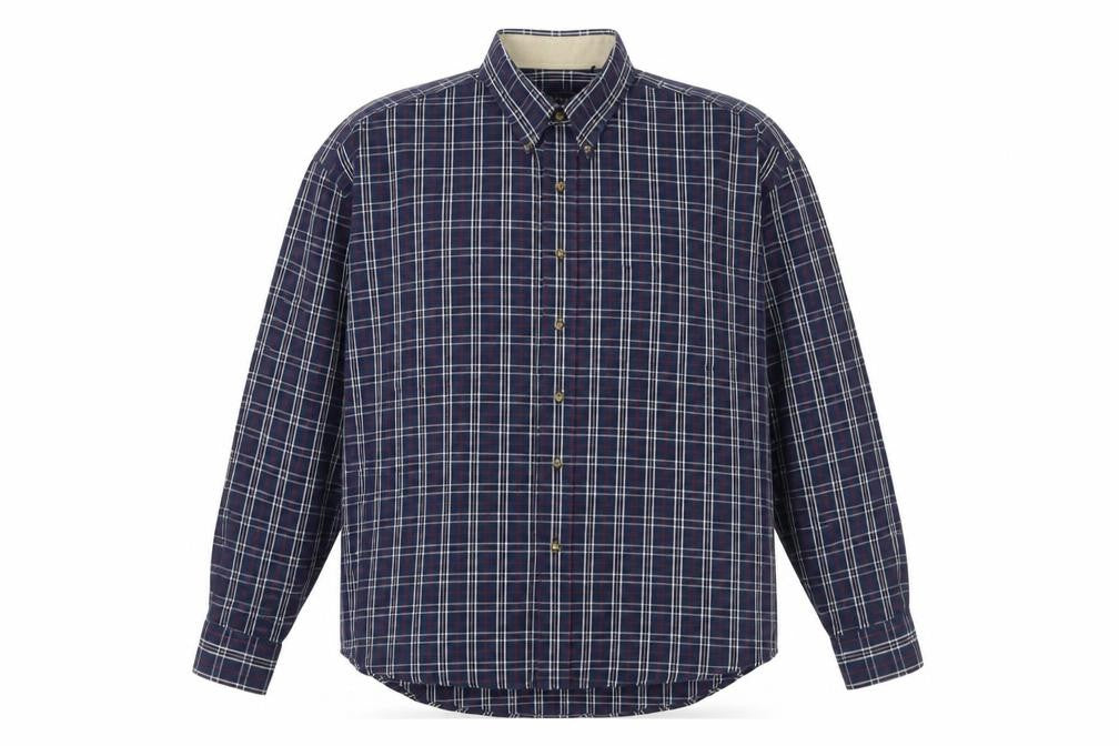 Front view of Van Heusen Men's Large Plaid Button-Up Shirt Multicoloured