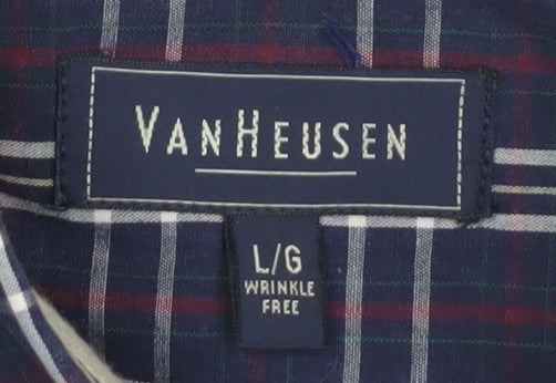 Van Heusen Men's Large Plaid Button-Up Shirt Multicoloured