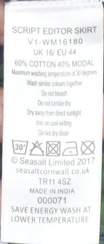 Seasalt Cornwall Women's Geometric Skirt UK 16