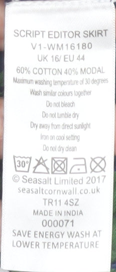 Seasalt Cornwall Women's Geometric Skirt UK 16