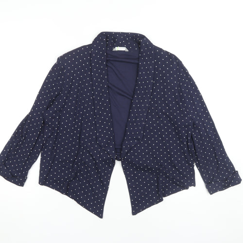Marks and Spencer Women's Blue Polka Dot Jacket Size 14