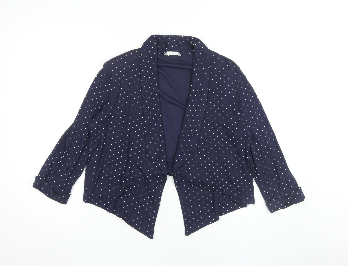 Marks and Spencer Women's Blue Polka Dot Jacket Size 14