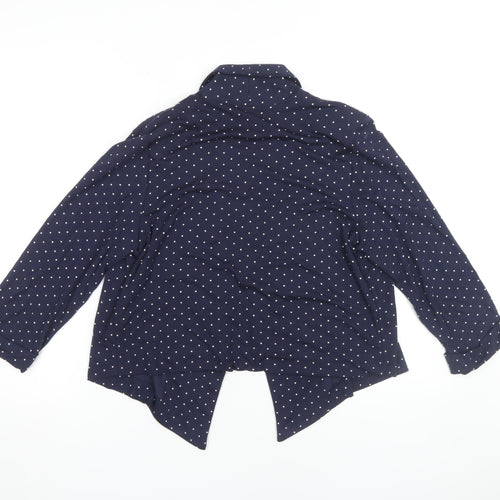 Marks and Spencer Women's Blue Polka Dot Jacket Size 14