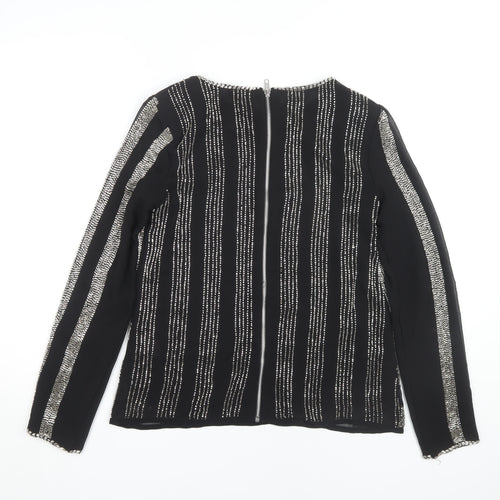 River Island Women's Black Striped Top Size 8