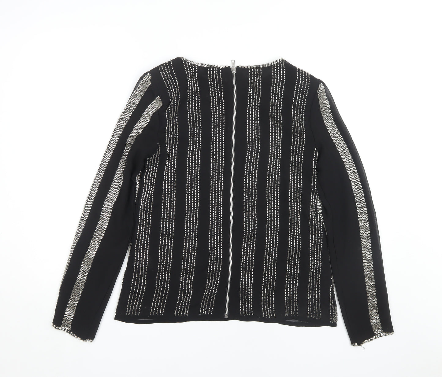 River Island Women's Black Striped Top Size 8