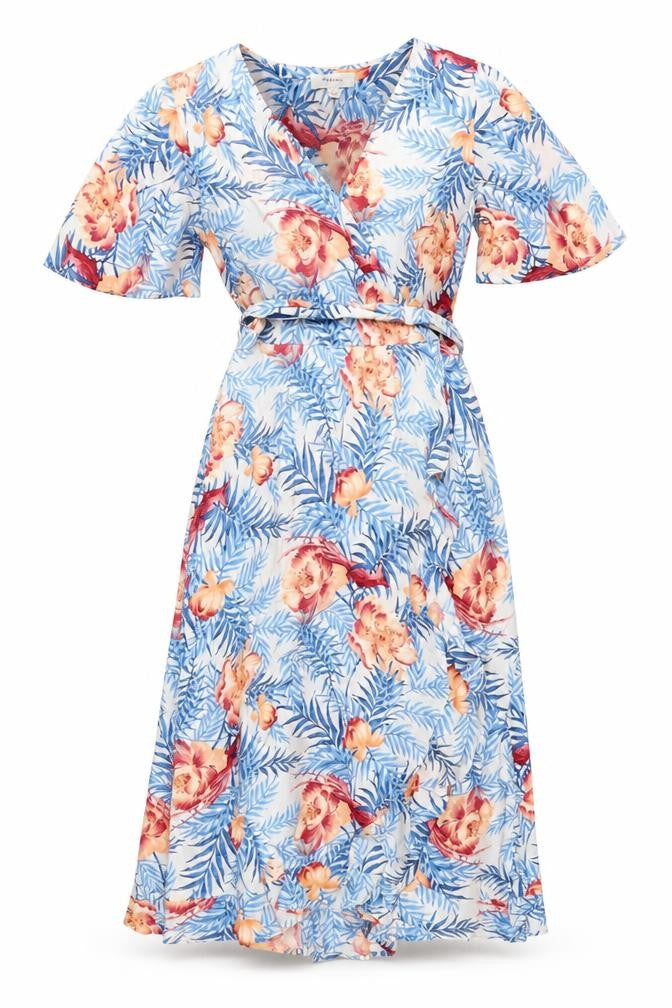 Front view of Marks & Spencer Women's Floral Wrap Dress, size 8
