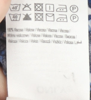 ONLY Women's Blue Geometric Top Size 6, 3/4 Sleeve Open Front