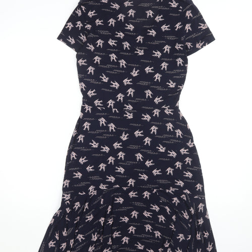 Next Women's Black Animal Print Sheath Dress Size 8