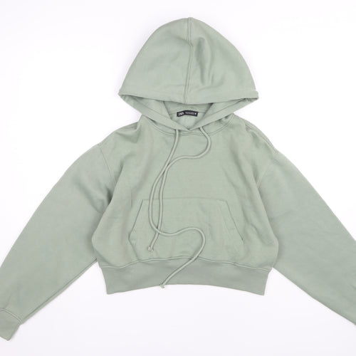 Zara Women's Green Pullover Hoodie Size 12
