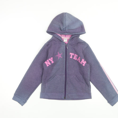 Next Girls Purple Full Zip Hoodie 8 Years - Casual & Comfy