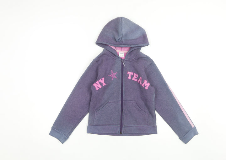 Next Girls Purple Full Zip Hoodie 8 Years - Casual & Comfy