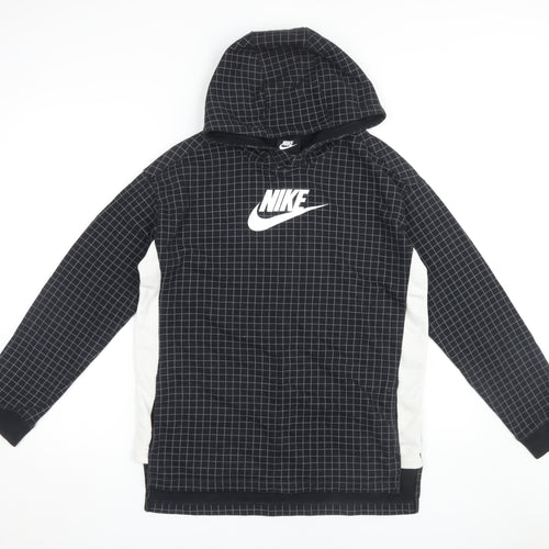 Nike Boys Black Check Pullover Hoodie XL
