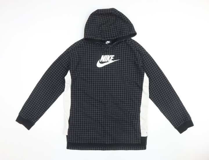 Nike Boys Black Check Pullover Hoodie XL