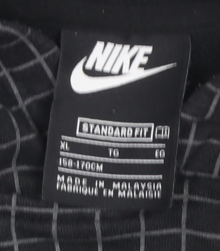Nike Boys Black Check Pullover Hoodie XL
