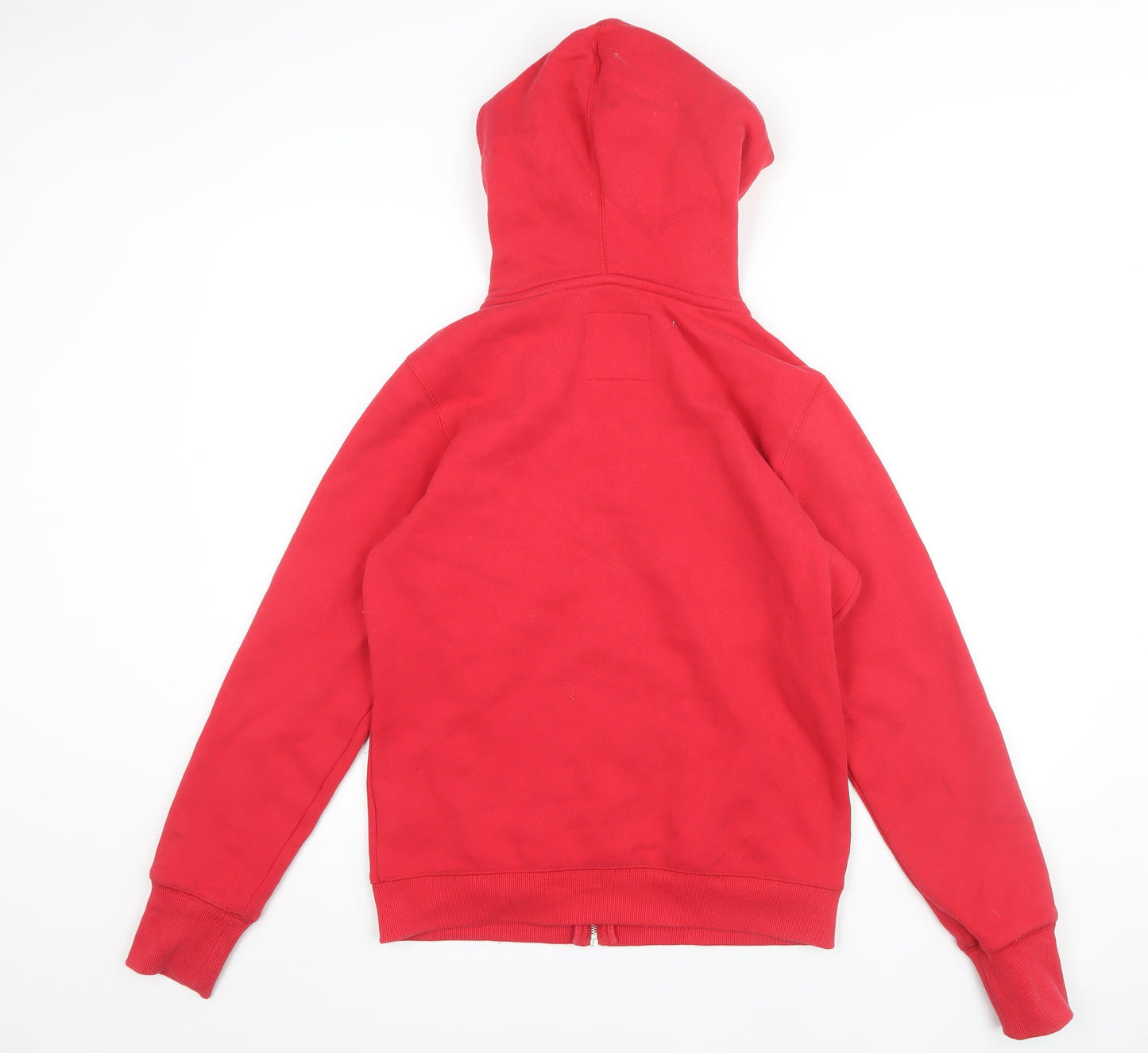 Superdry Women's Red Hoodie Size 12 Full Zip Casual