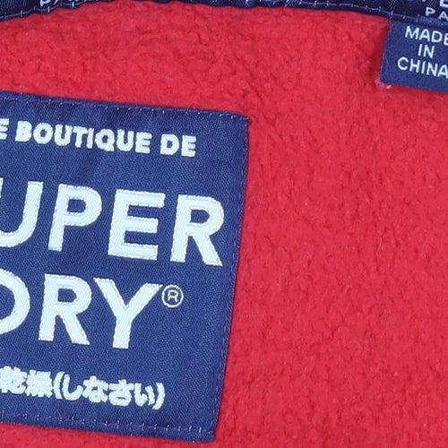 Superdry Women's Red Hoodie Size 12 Full Zip Casual