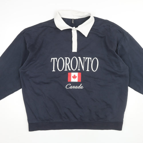 H&M Unisex Blue Toronto Print Sweatshirt, Size 12
