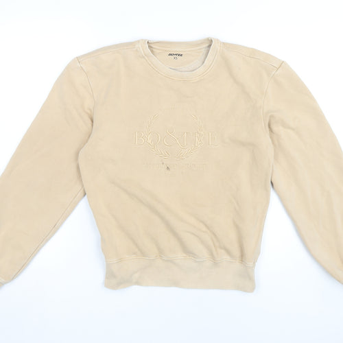 BO+TEE Women's Beige Pullover Sweatshirt XS