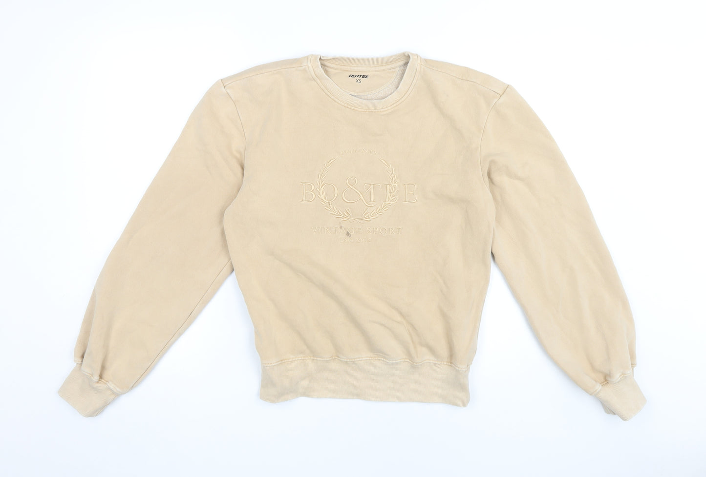 BO+TEE Women's Beige Pullover Sweatshirt XS