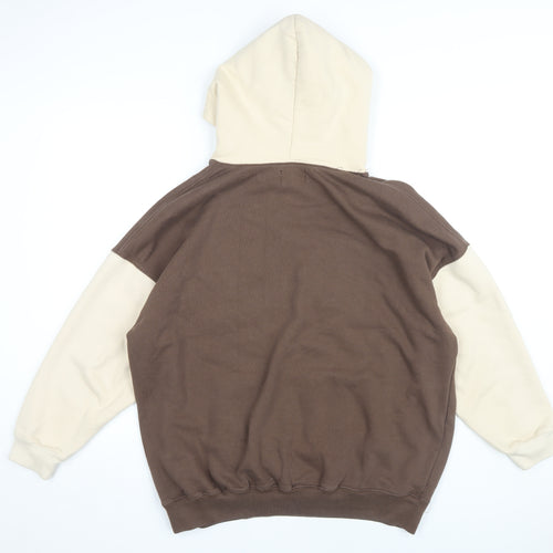 Pull&Bear Teens Brown Pullover Hoodie, Size S, Casual Style