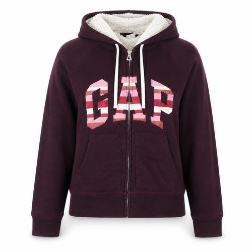 Gap Women's Red Hoodie S Petite Zip Logo Casual