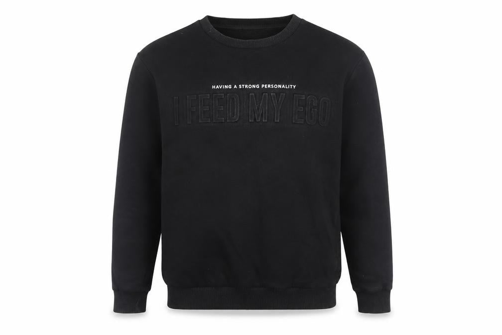 Front view of Zara Men's Black S Pullover Sweatshirt