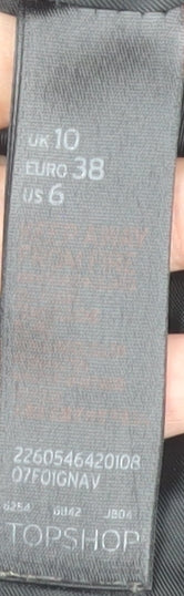 Topshop Women's Black Wool Overcoat Size 10