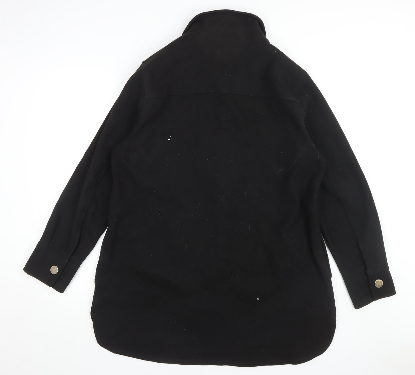 Next Women's Black Long Jacket, Size 16, Buttoned Casual Coat