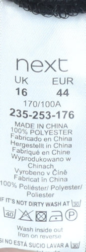 Next Women's Black Long Jacket, Size 16, Buttoned Casual Coat