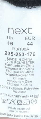 Next Women's Black Long Jacket, Size 16, Buttoned Casual Coat