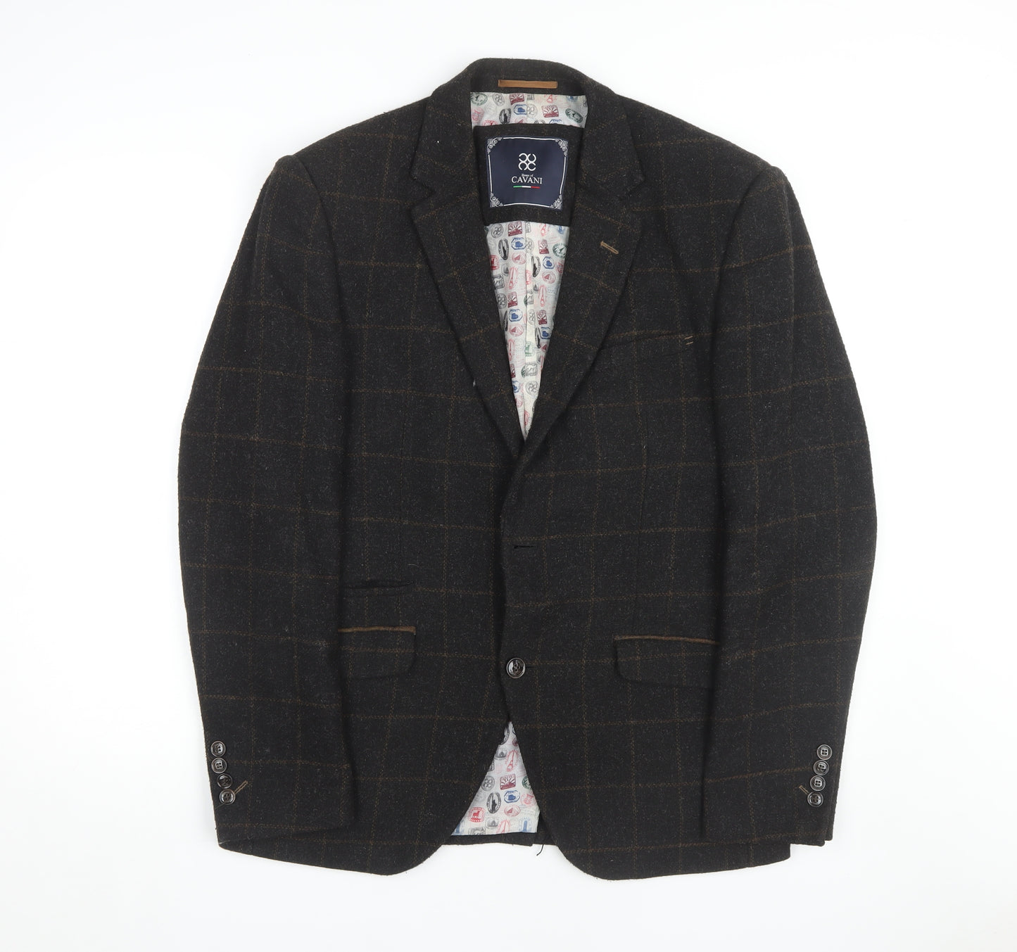 House of Cavani Men's Brown Check Blazer Size 40