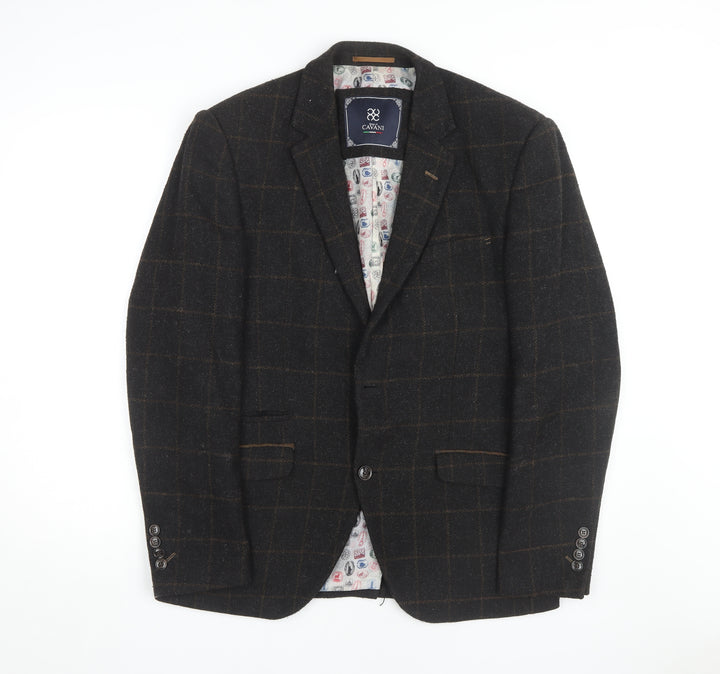 House of Cavani Men's Brown Check Blazer Size 40