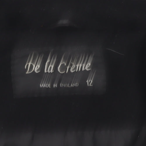 De La Crème Women's Black Wool Overcoat Size 12
