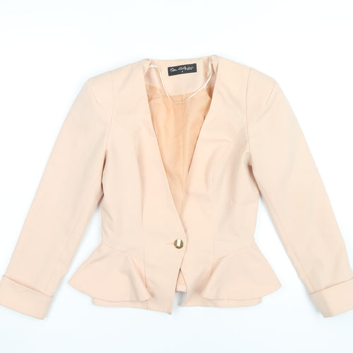 Miss Selfridge Beige Blazer Women UK 8 Slim Fit