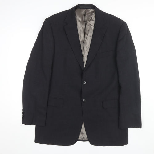 Marks & Spencer Men's Black Long Blazer Jacket - 42L