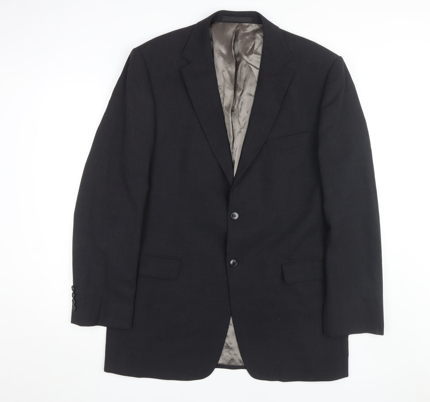 Marks & Spencer Men's Black Long Blazer Jacket - 42L