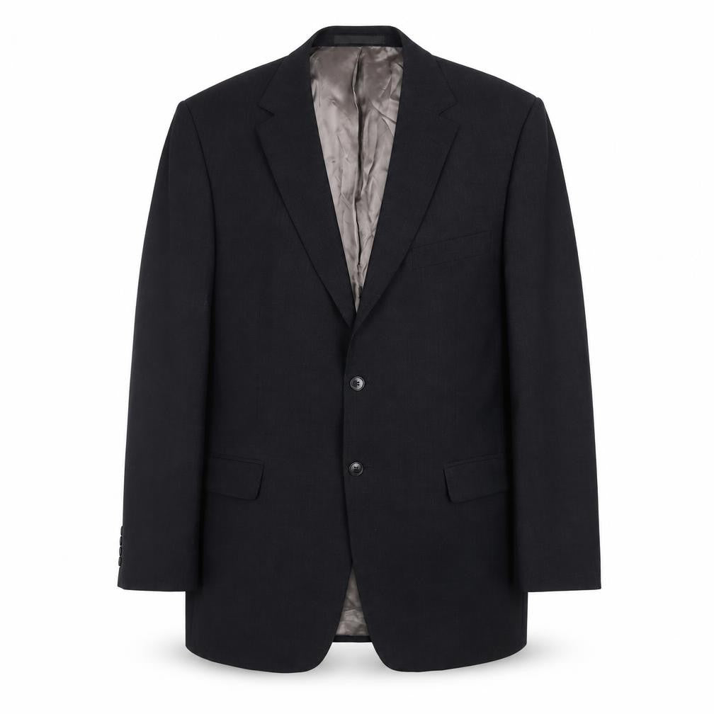 Front view of Marks & Spencer Men's Black Long Blazer Jacket - 42L