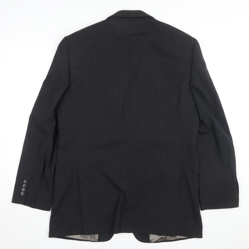 Marks & Spencer Men's Black Long Blazer Jacket - 42L