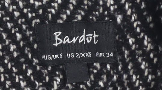Bardot Women's Black Tweed Overcoat Size 2